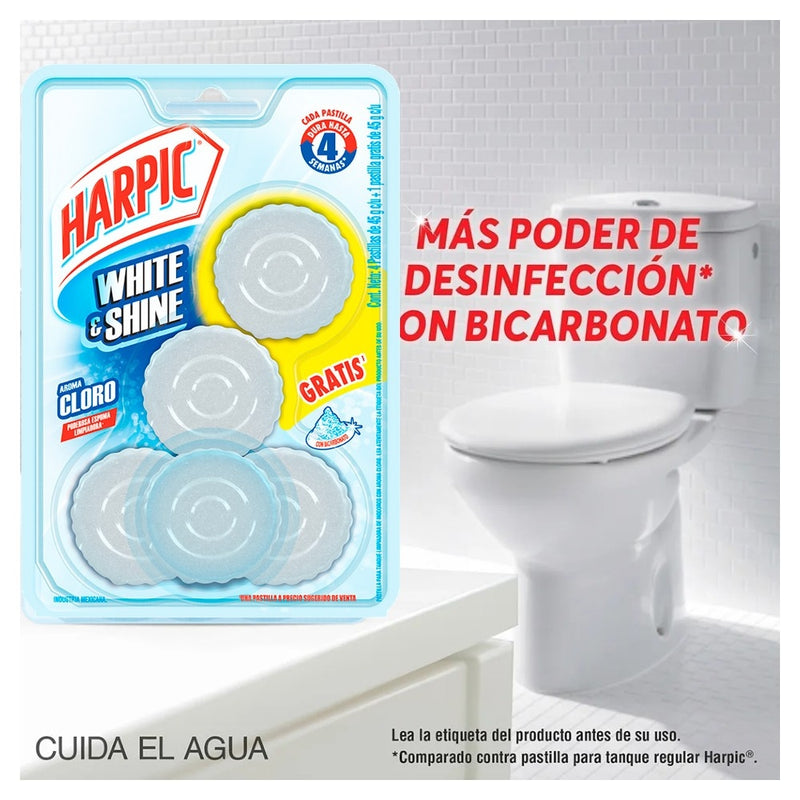 HARPIC PASTILLA TANQUE WHITE & SHINE 5PK