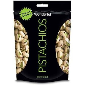 ROSTED SALTED PISTACHIOS 8 OZ