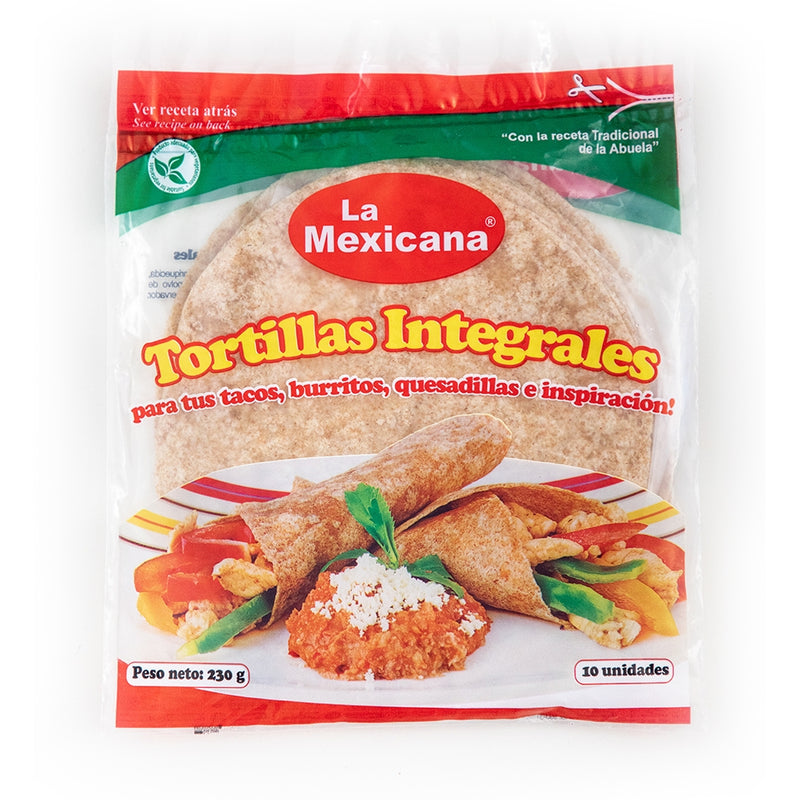 TORTILLAS INTEGRALES LA MEXICANA 10 UNIDADES