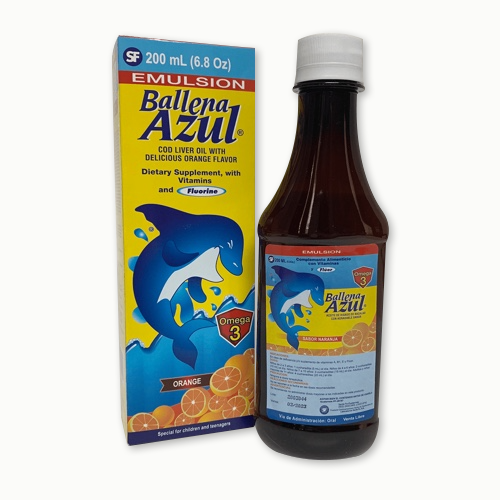 JARABE CON VITAMINAS BALLENA AZUL SABOR NARANJA 450 ML