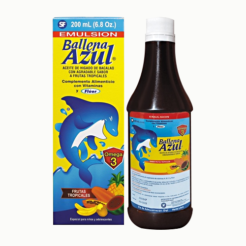 JARABE CON VITAMINAS BALLENA AZUL FRUTAS 450 ML