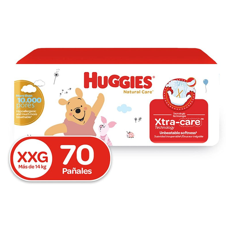 PAÑALES HUGGIES NATURAL CARE GIGA XXL 70  UND