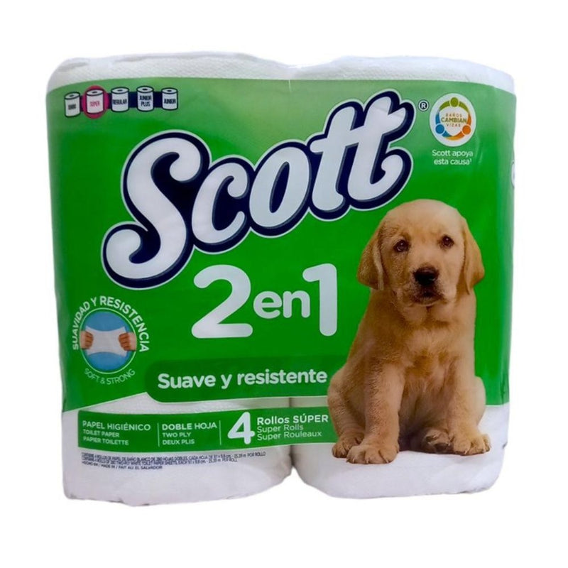 PAPEL HIGIENICO SCOTT DOBLE HOJA SUPER 4 ROLLO