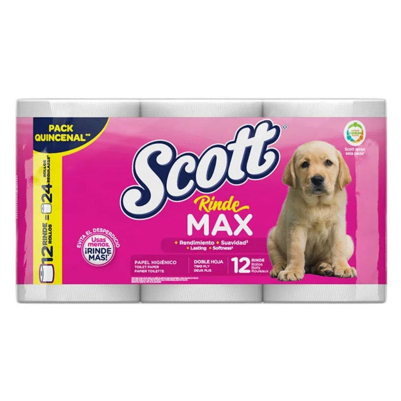 PAPEL HIGIENICO SCOTT RINDEMAX 12 ROLLO