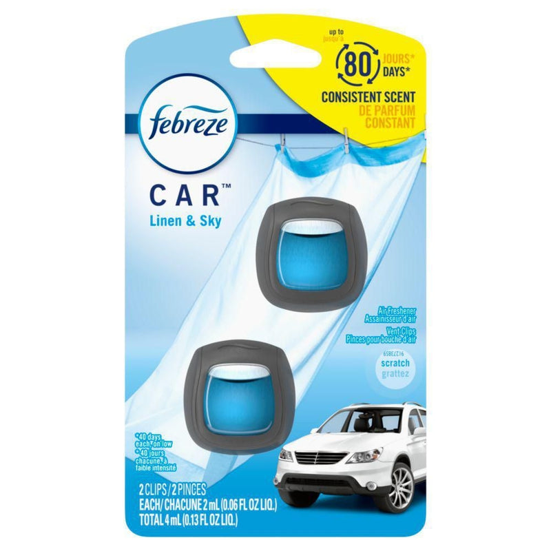 AROMATIZANTE PARA CARROS FEBREZE LINEN & SKY 2 PACK