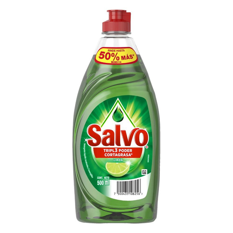 JABON LIQUIDO LAVAPLATOS DE LIMON SALVO 500 ML