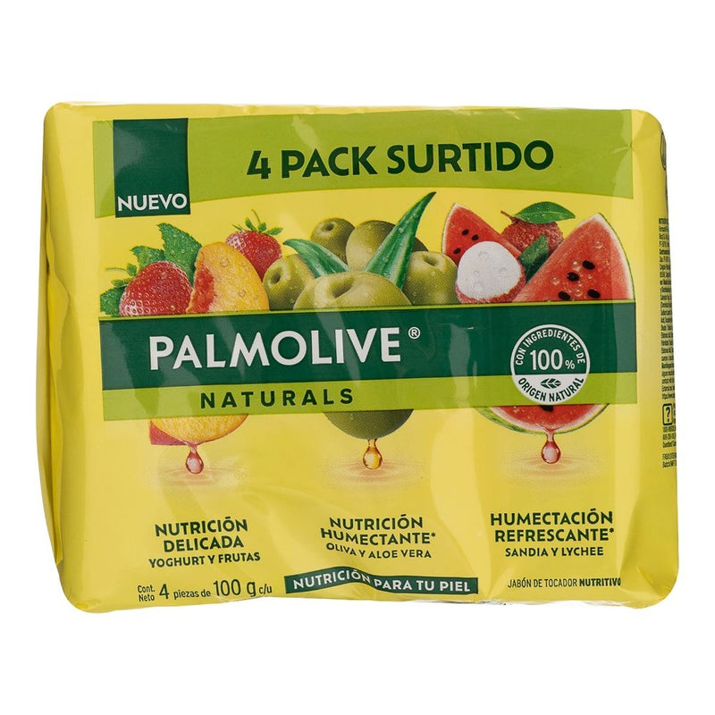 JABÓN DE BAÑO BARRA PALMOLIVE NATURALS SURTIDO 100 GR 4 PACK