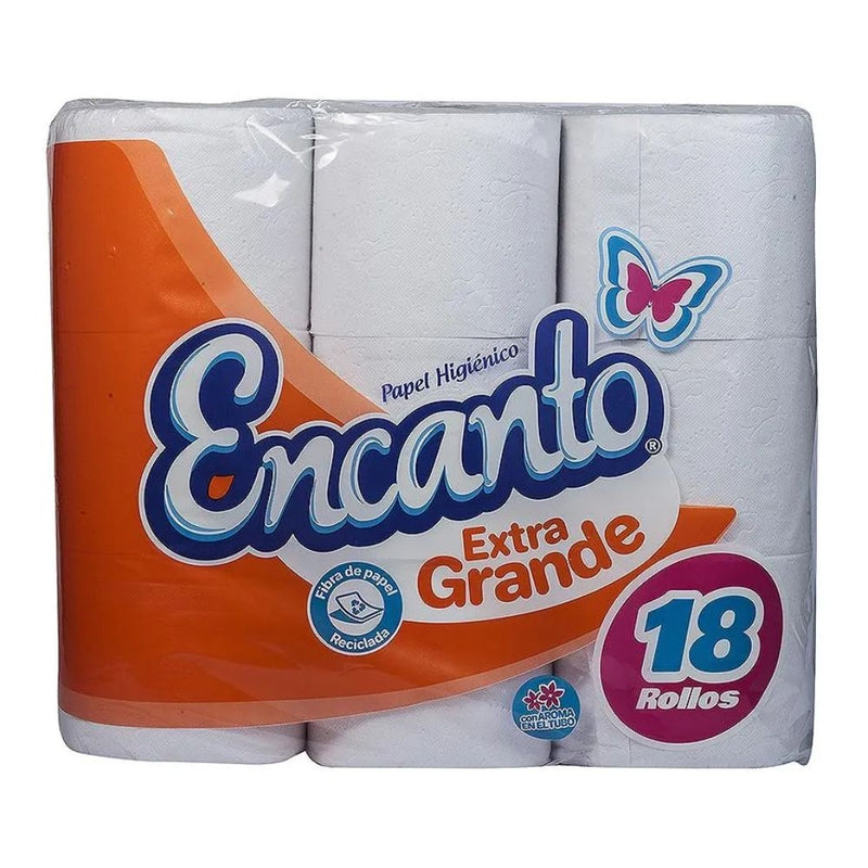 PAPEL HIGIENICO EXTRA GRANDE ENCANTO 18 UND