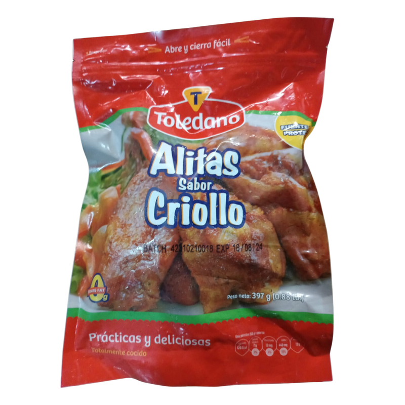 ALITAS SABOR CRIOLLO TOLEDANO 397 GR