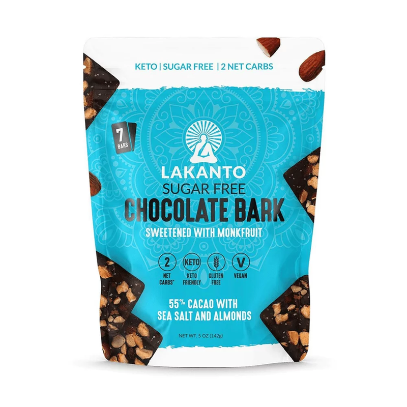 CHOCOLATE BARK CON SAL MARINA Y ALMENDRAS LAKANTO 142 GR