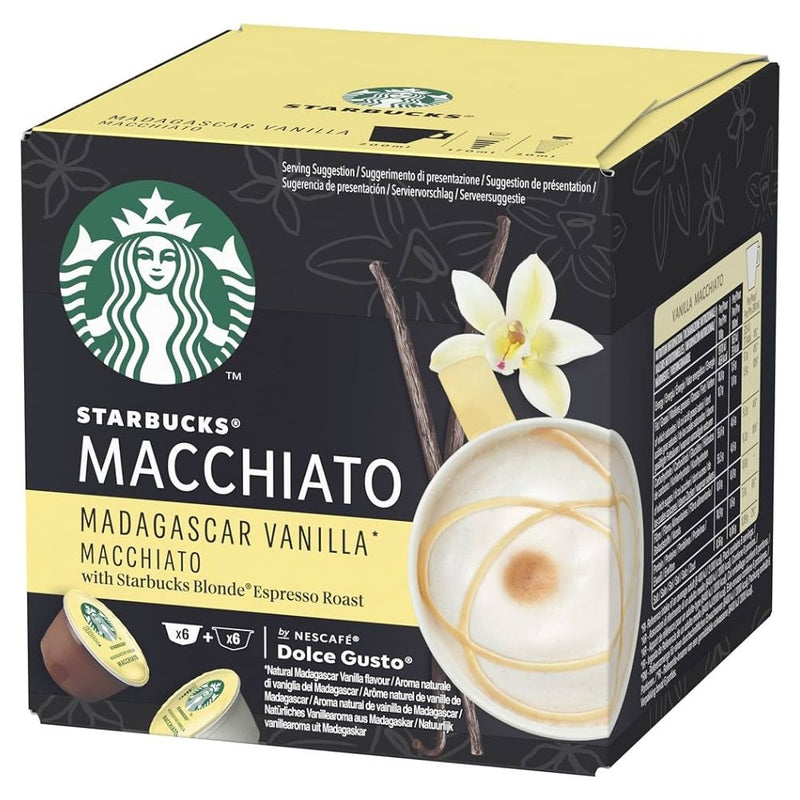 CAFE MACCHITO VAINILLA MADAGASCAR STARBUCKS DOLCE GUSTO 12 CAPSULAS