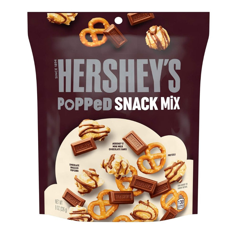 HERSHEYS POPPED SNACK MIX 8 OZ