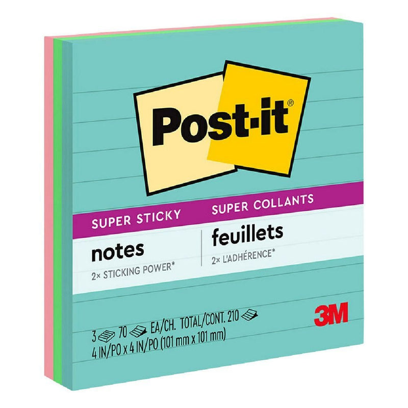 NOTAS ADHESIVAS 3 COLORES POST-IT 210 HOJAS