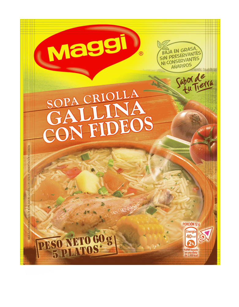 SOPA CRIOLLA MAGGI GALLINA CON FIDEOS 60 G