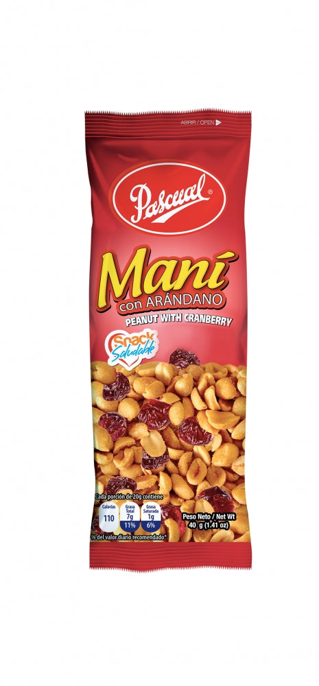 MANÍ CON ARÁNDANOS PASCUAL 40G