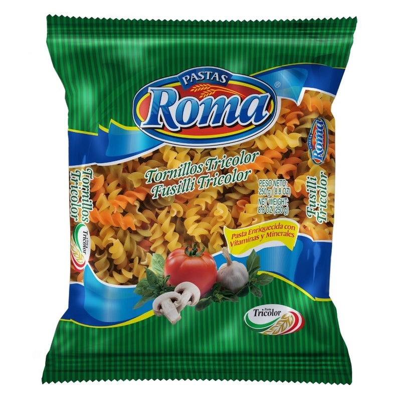 PASTA ROMA TORNILLO TRICOLOR 250 G