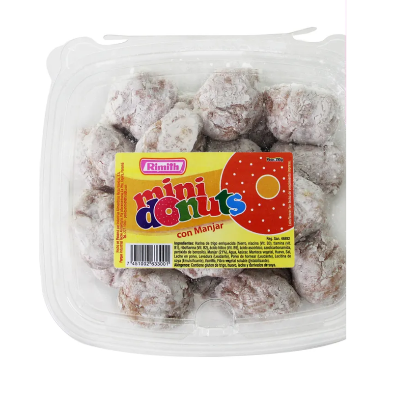 MINI DONUTS RELLENOS DE MANJAR RIMITH  30 UND