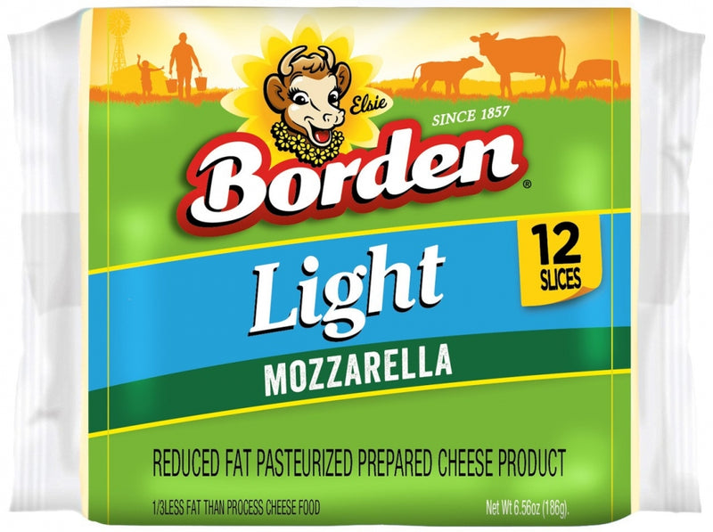 QUESO BORDEN MOZZARELLA LIGHT 12 REBANADAS