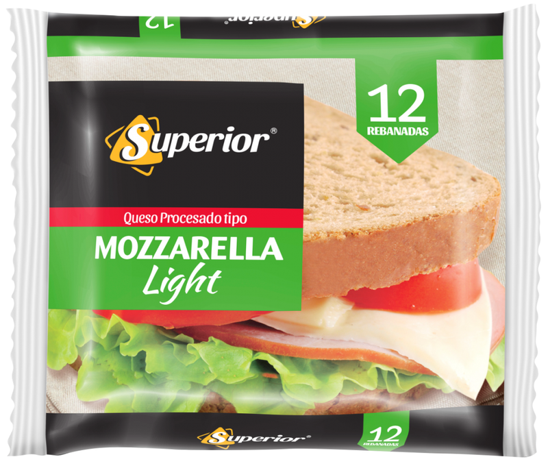 QUESO PROCESADO SUPERIOR TIPO MOZZARELLA LIGHT 12 REB