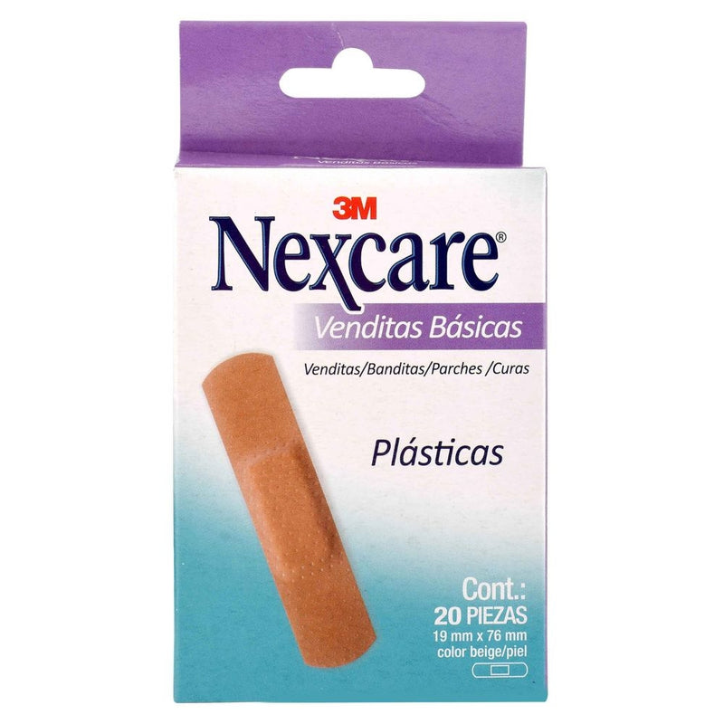 BANDITAS PLÁSTICAS COLOR PIEL NEXCARE 20 UND