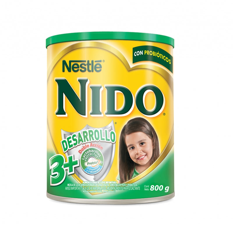 NESTLE NIDO 3+ DESARROLLO ALIMENTO COMPLEMENTARIO A BASE DE LECHE INSTANTANEA LATA 800G