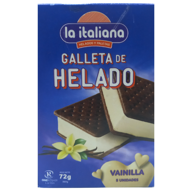 GALLETAS DE HELADO VAINILLA LA ITALIANA 5 UND