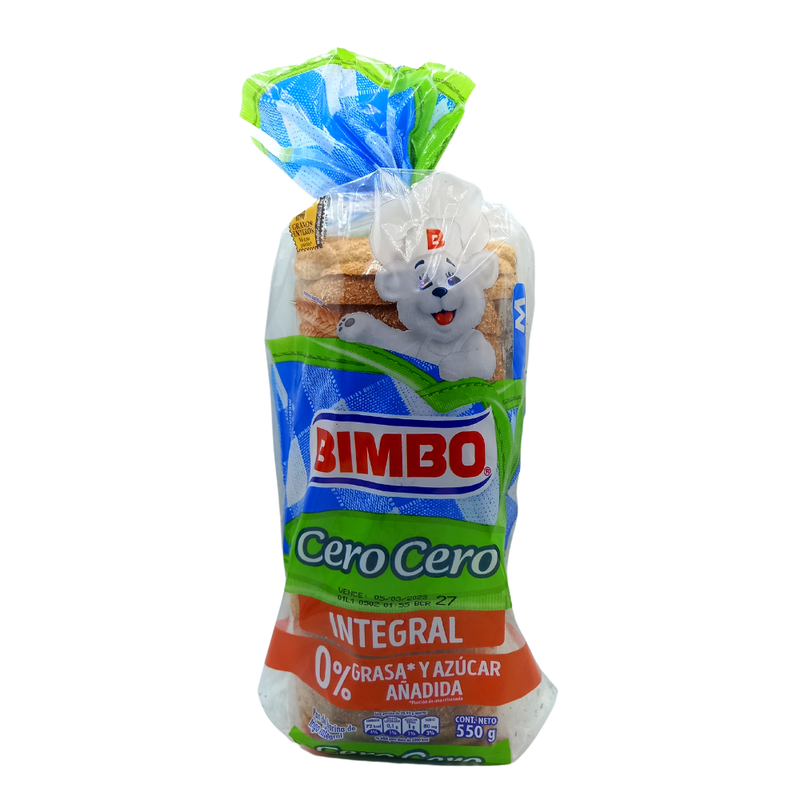 PAN BIMBO INTEGRAL CERO CERO 550 GR