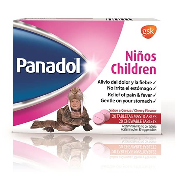 PANADOL TABLETA MASTICABLE NINOS x20