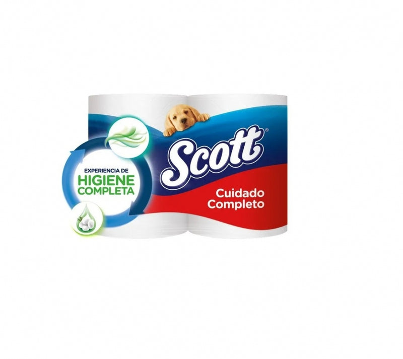 PAPEL HIGIENICO SCOTT CUIDADO COMPLETO TRIPLE HOJA 4 ROLLOS