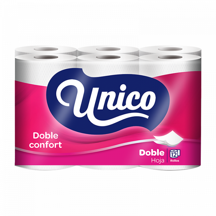 PAPEL HIGIENICO UNICO DOBLE HOJAS 12 ROLLOS