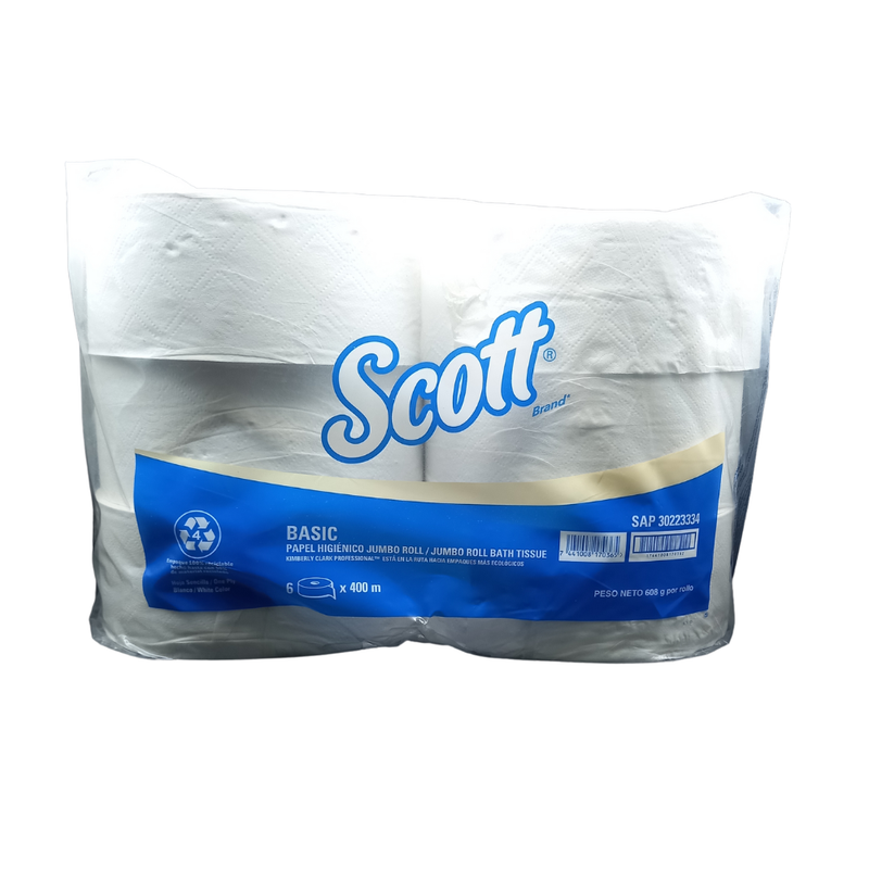 PAPEL HIGIENICO PARA DISPENSADOR SCOTT 400M 6 UND