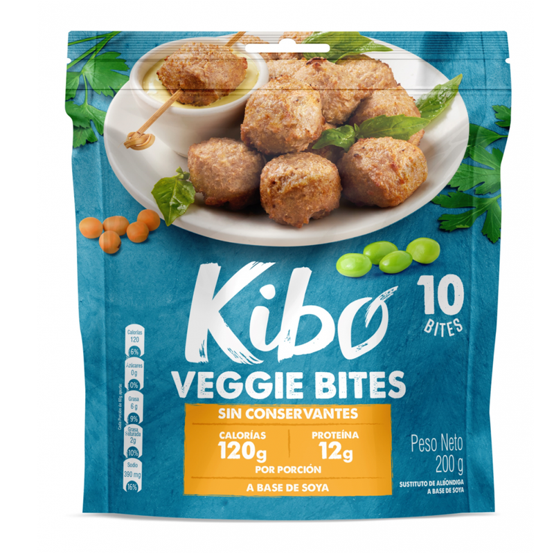 VEGGIE BITES KIBO - VEGETARIANA - 10 UND 200 GR