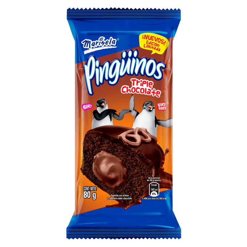 PINGUINOS MARINELA TRIPLE CHOCOLATE 2P 80 G