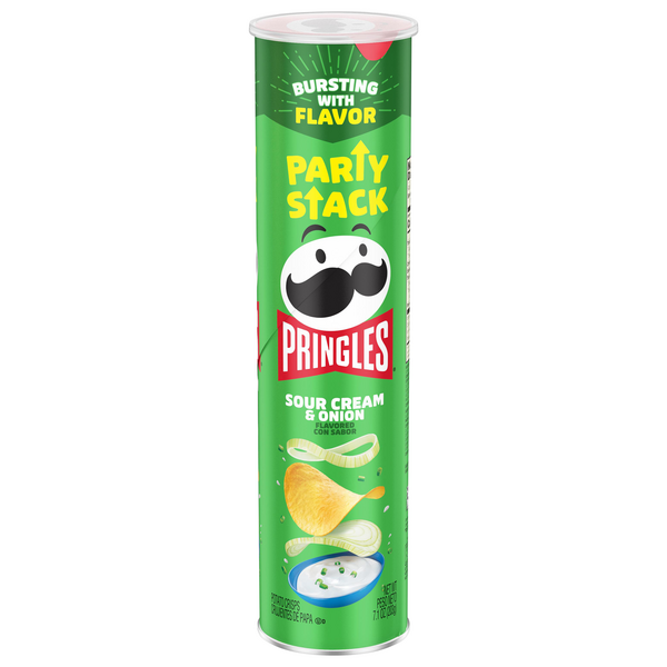 PAPITAS PRINGLES SOUR CREAM & ONION CRISPS PARTY STACK 203 GR