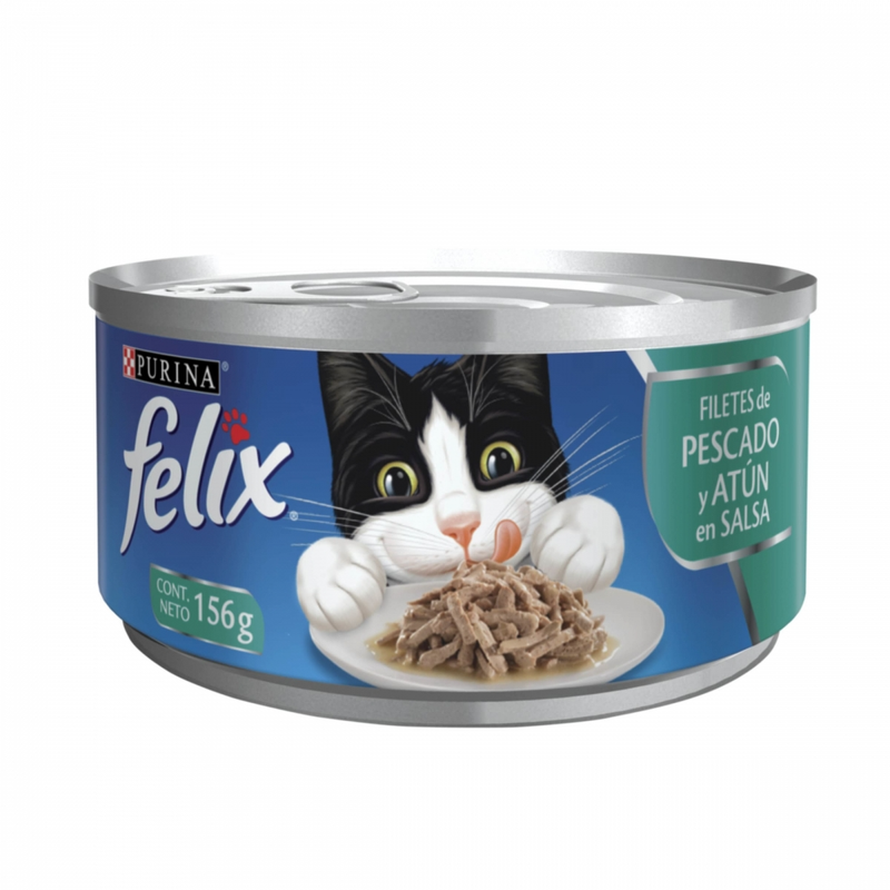 PURINA FELIX GATO PESCADO Y ATÚN EN SALSA LATA 156 G