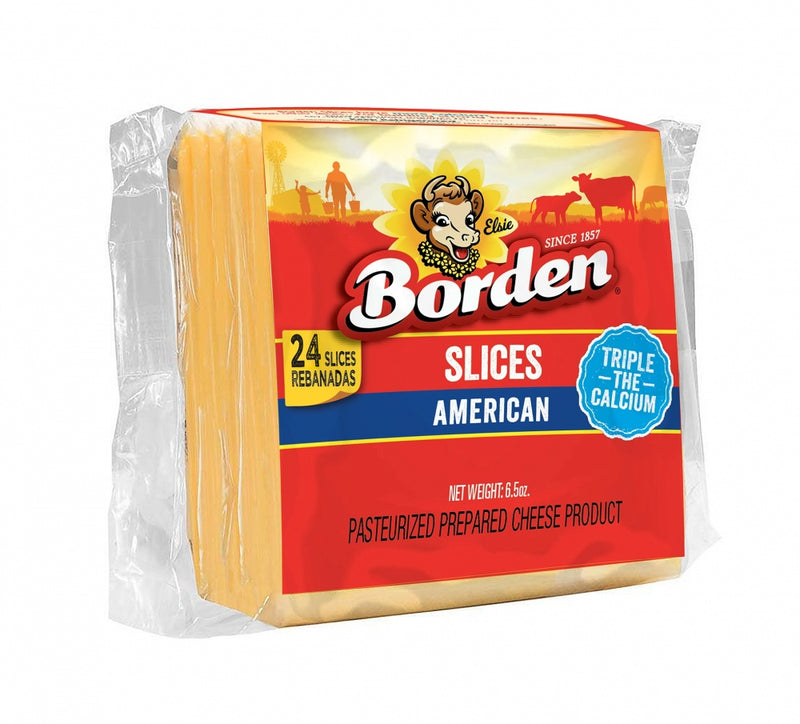 QUESO BORDEN AMERICANO CHEDDAR 24 REBANADAS