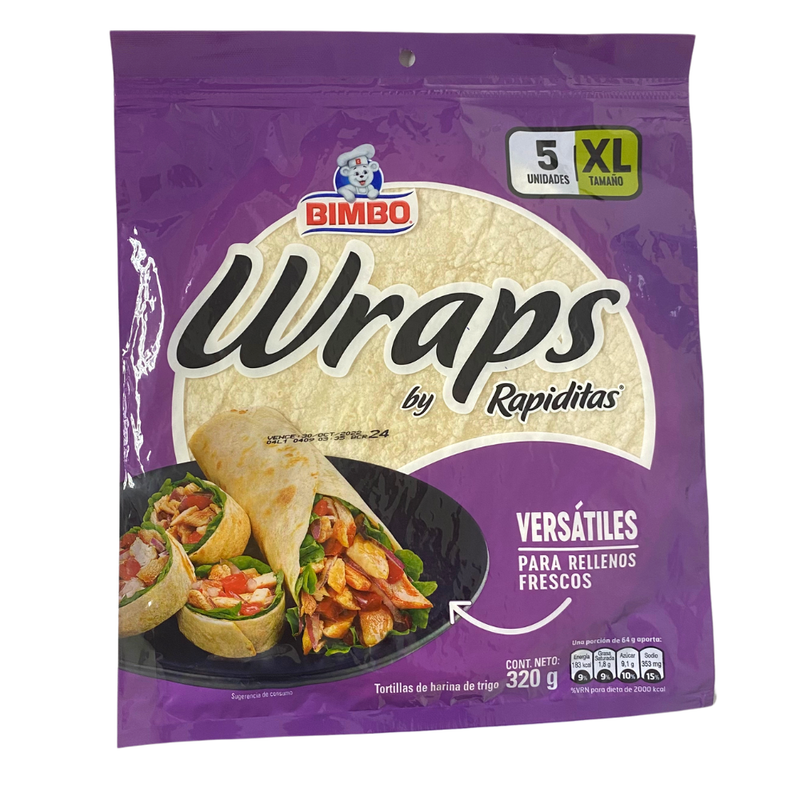 TORTILLAS WRAPS BY RAPIDITAS 320 GR