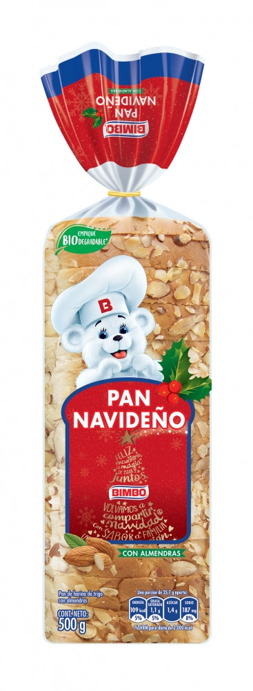 PAN BIMBO NAVIDEÑO CON ALMENDRAS 500 G