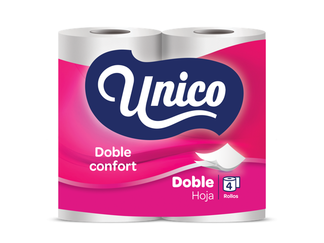 PAPEL HIGIENICO UNICO DOBLE HOJA 4 ROLLOS