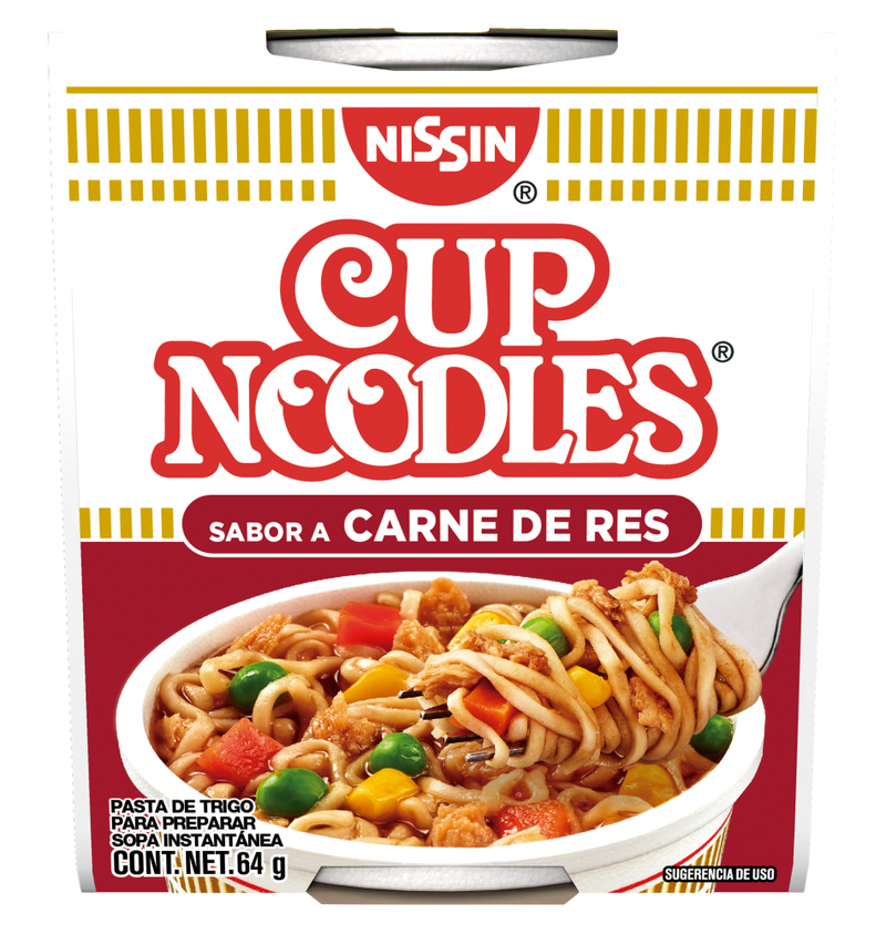 SOPA NISSIN CUP NOODLES SABOR A CARNE DE RES