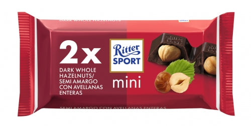 CHOCOLATE RITTER SPORT MINI TWO PACK SEMI AMARGO CON AVELLANAS ENTERAS 33.34 GR