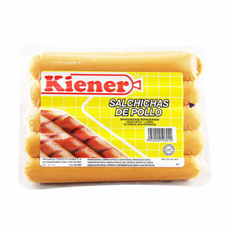 SALCHICHA DE POLLO KIENER 450 GR