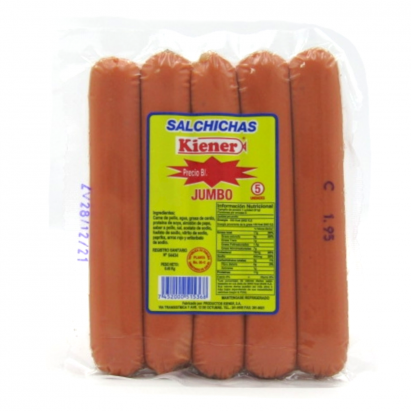 SALCHICHA JUMBO KIENER 450 GR