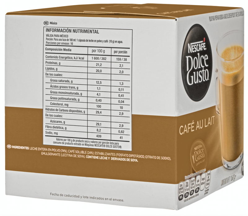 CAFE NESCAFE DOLCE GUSTO CAFE AU LAIT 16 CAPSULAS