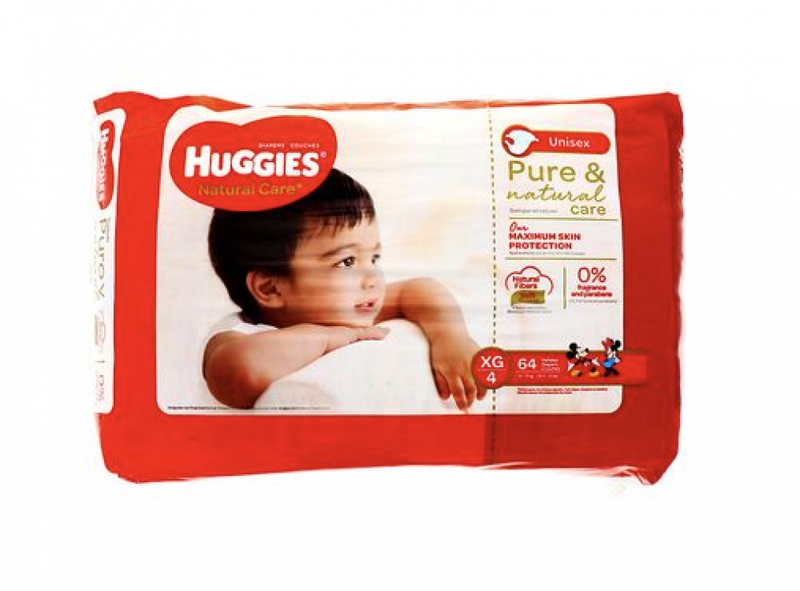 PAÑAL HUGGIES NATURAL CARE XG 64 UN 12-15KG