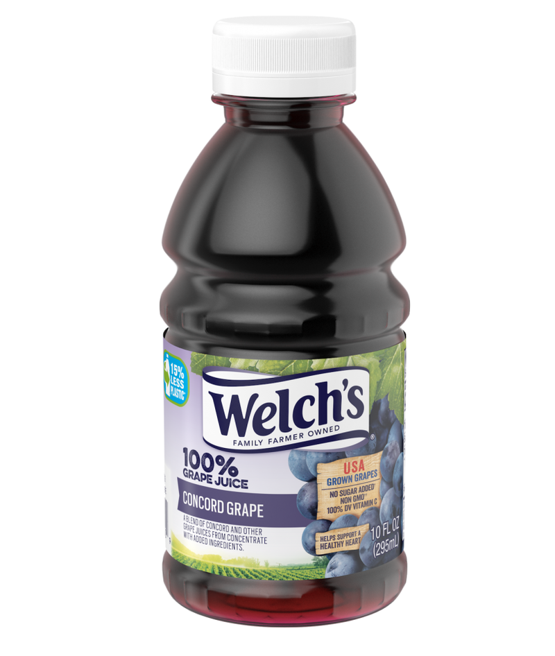 JUGO WELCHS 100% PURPLE GRAPE 10 OZ