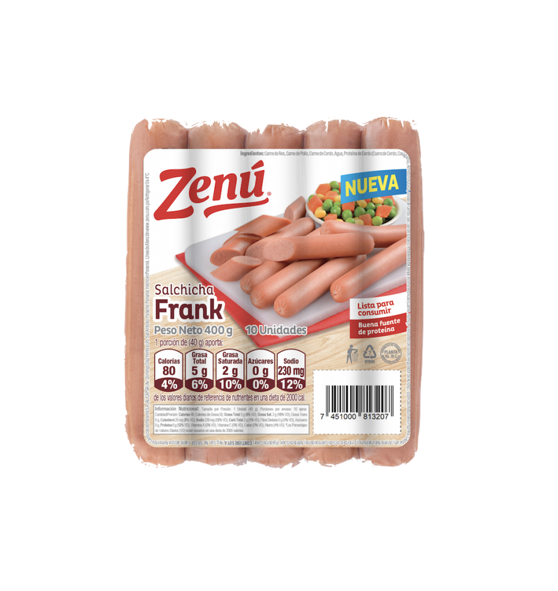 SALCHICHA FRANK ZENU 400 G