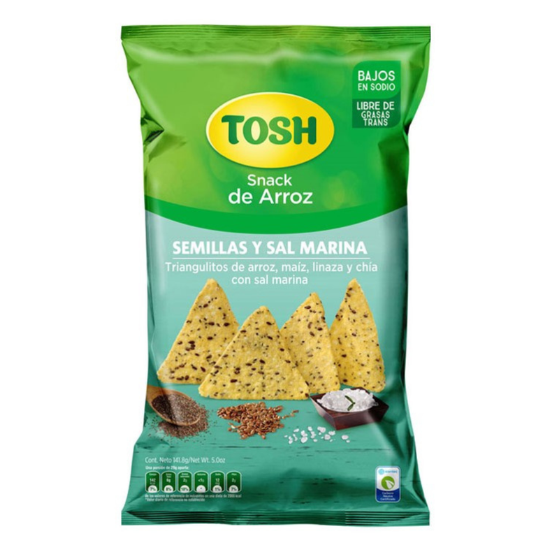 SNACKS DE ARROZ SEMILLAS Y SAL MARINA TOSH 141.7 GR