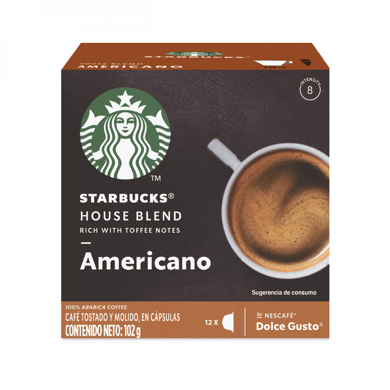 CAFE STARBUCKS BY NESCAFE DOLCE GUSTO AMERICANO HOUSE BLEND 12 CAPSULAS