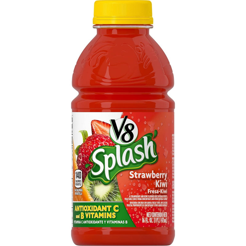 JUGO V8 SPLASH STRAWBERRY KIWI 16 0Z.